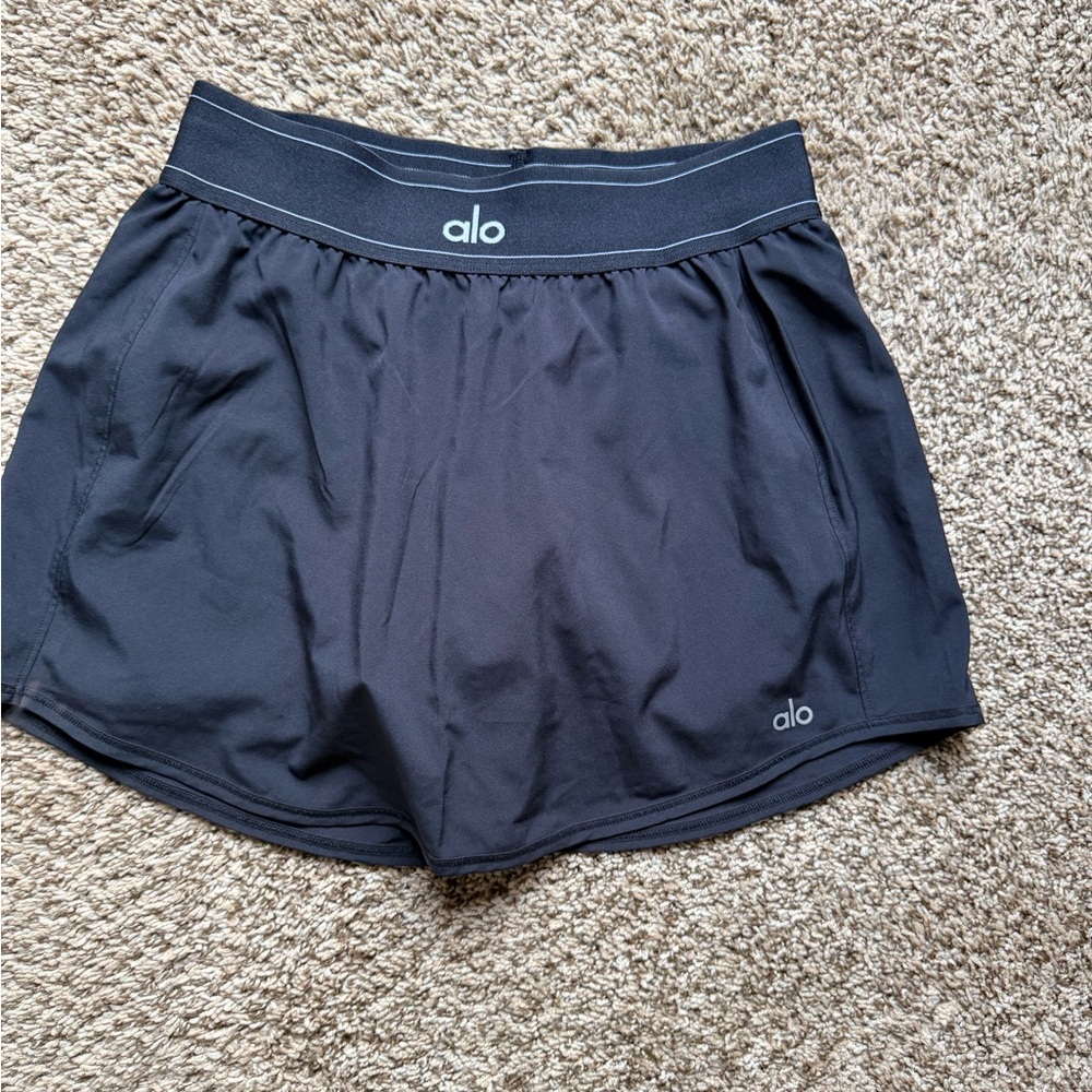 ALO Yoga Black Athletic Skort Moisture-Wicking Design